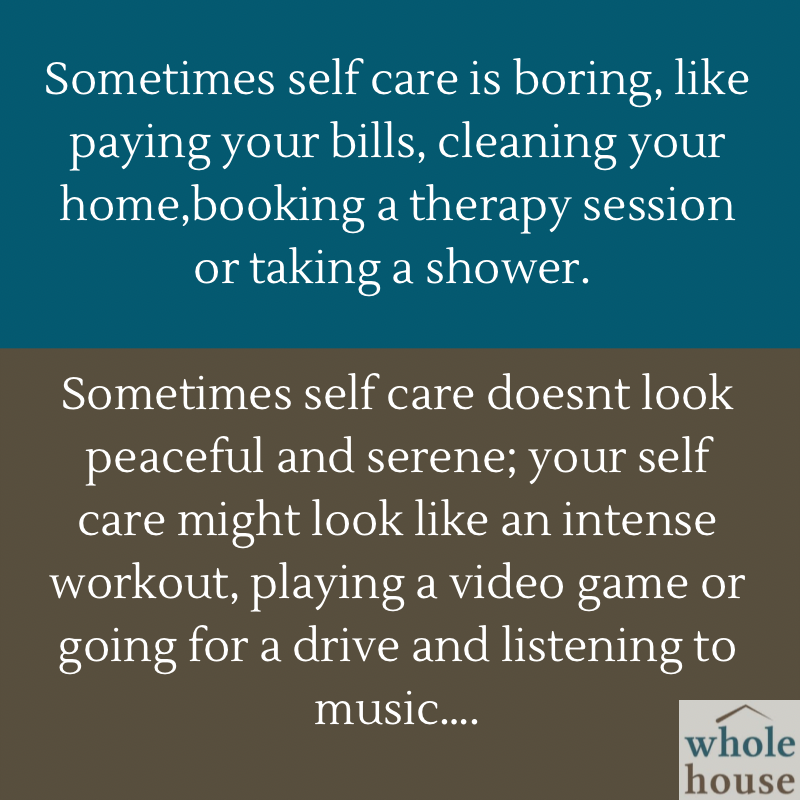 WholeHouseCC's tweet photo. Self care can look different day to day, week to week. It doesn’t always have to be the blissful experience, but rather something that helps you. What are you doing today to help take care of you? #WHSelfcareSunday #Wewerebuiltforthis https://t.co/5HDUy0inpk