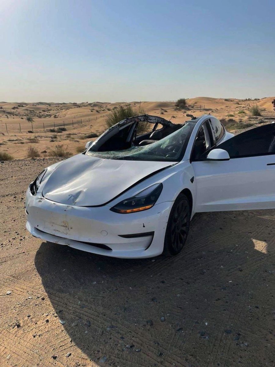 FrancElectrique's tweet photo. Vidéo choc @Tesla !!! Sensible s’abstenir… choc à pleine puissance avec un dromadaire sur autoroute à dubai… vidéo à voir dans le tweet suivant… https://t.co/1U5ZCBB3fz