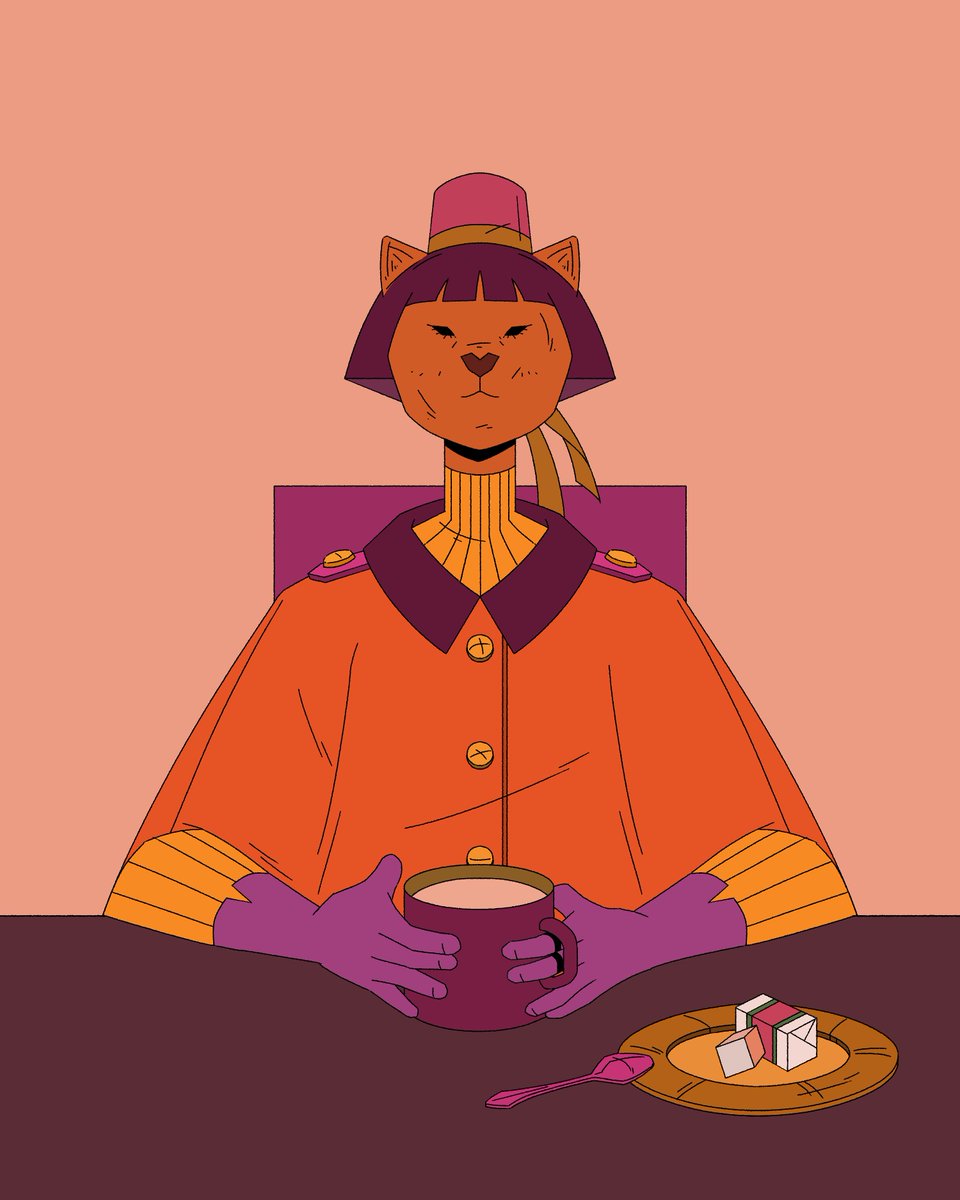 Weekend drawing of a reserved cat lady~ #illustration #characterdesign