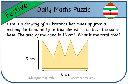 SarahFarrellKS2's tweet photo. Here's the first of the festive puzzles!
#edutwitter #dailymathspuzzle #festivemaths https://t.co/vXvXNQsP4S