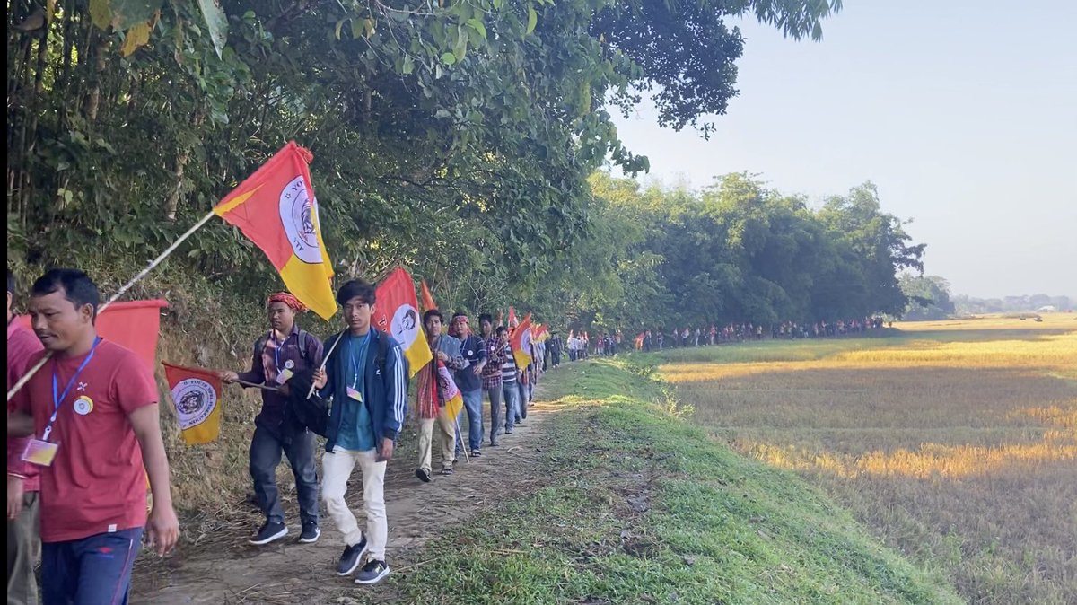 SurajTipra's tweet photo. Around 500-800 YTF warriors participated in Long March Rally organised by YTF for #GreaterTipraland Movement Under the leadership of His Highness Pradyot Bikram Kishore Manikya Bahadur ji no #GreaterTipraland No Rest @PradyotManikya 💪💪💪 https://t.co/eUyQ3vHcvj