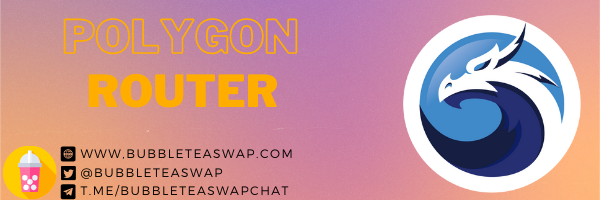 bubbleteaswap's tweet photo. We will be using @QuickswapDEX's router for our #Polygon swap!🚀🧋

#NFTs #BSC #Fantom #Avalanche #DeFi #DEX #YieldFarming https://t.co/OfyazpPDBH