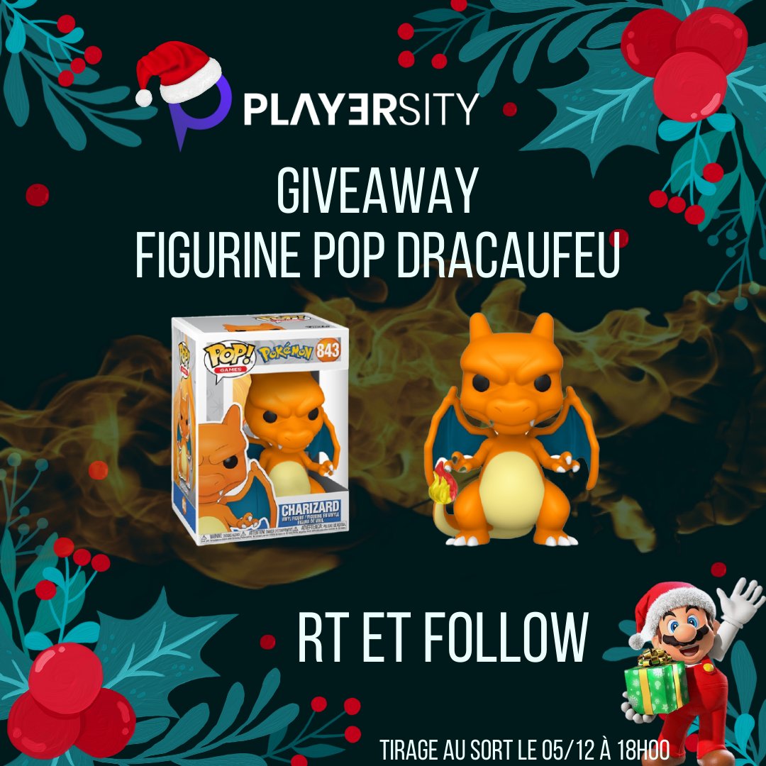 PlayerSity's tweet photo. 🎁GIVEAWAY figurine pop Dracaufeu à gagner !🎁

Pour participer RT &amp; FOLLOW @PlayerSity. 😃
Tirage au sort le 05/12 à 18H.

#Giveaways #pop #cadeau #Noel #figurine #Concours #Pokemon https://t.co/176TxvKhk0