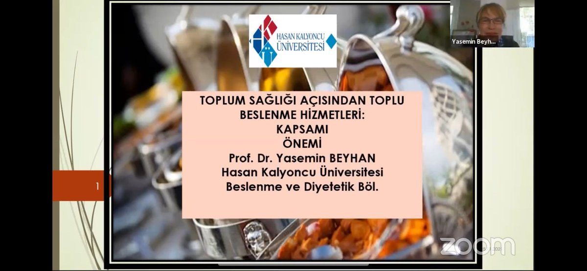 1. Ulusal Lokman Hekim Beslenme ve Diyetetik E-Öğrenci Sempozyumunda Prof. Dr. Yasemin Beyhan ve öğrencimiz Stj. Dyt. Melek Bay “Toplum Sağlığı Açısından Toplu Beslenme Sistemleri” konusunda sunum yaptı.
<a href="/hkunv/">Hasan Kalyoncu Üniv</a> 
<a href="/TurkayDereli/">Türkay Dereli</a> 
<a href="/BayramlarKezban/">Kezban Yiğiter</a> 
<a href="/ProfDr_YBeyhan/">Prof. Dr. Yasemin Beyhan</a>
