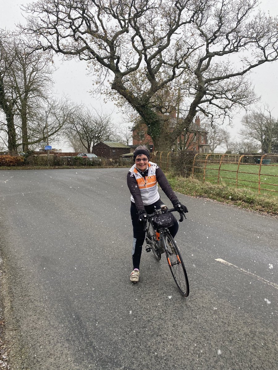 Sundays 28th Nov Club Ride…. Only 3 intrepid riders braved the weather for a short 32 miler. Chapeau to Sharon Clifford, Phil Barnes and Karl Dalton ❄️🚴🏼‍♂️🥶