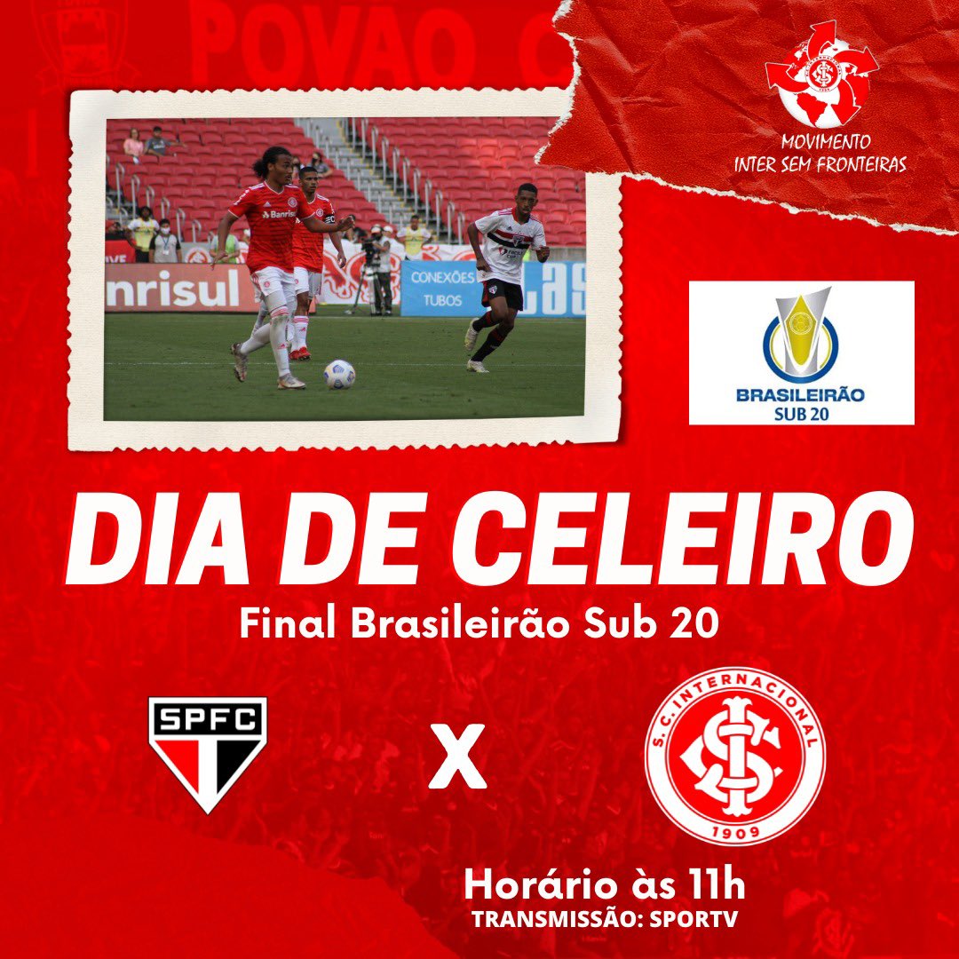 intersfronteira's tweet photo. #DiadeInter no Brasileirão Sub-20! O @SCInternacional joga hoje, fora de casa, contra o São Paulo. A partida começa às 11h e vale o título da competição. Transmissão: SporTV e @rdcolorada. 🇦🇹 #intersemfronteiras
#scinternacional
#nadavainosseparar https://t.co/7CWbypMDKS