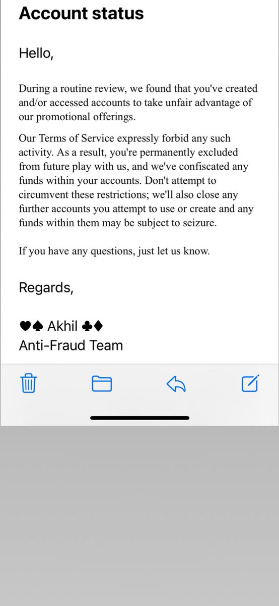infredjo's tweet photo. @PokerStarsUK so I won with my FREE spins I got when I joined, then deposited £10 into my account and played with that but I’m not allowed to withdraw my winnings???? Absolute thieves 🤣 I wouldn’t even want to attempt to play on your corrupt shitty site again. https://t.co/vq89VtY3rO