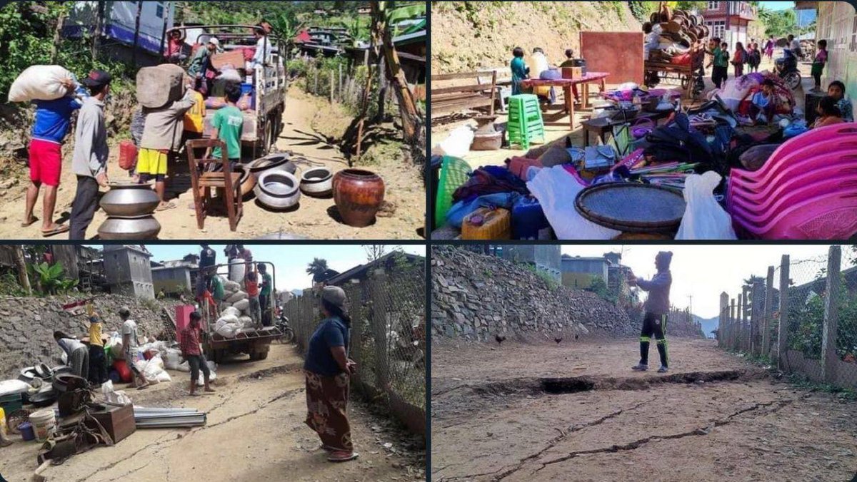 More than 100 households have displaced in AnLangh village of Chin state’s Tedim tsp for high risk of landslide, after heavy rain between Nov 16-19. They are now in desperate needs of food and safe shelters.  #Nov28Coup #WhatsHappeningInMyanmar