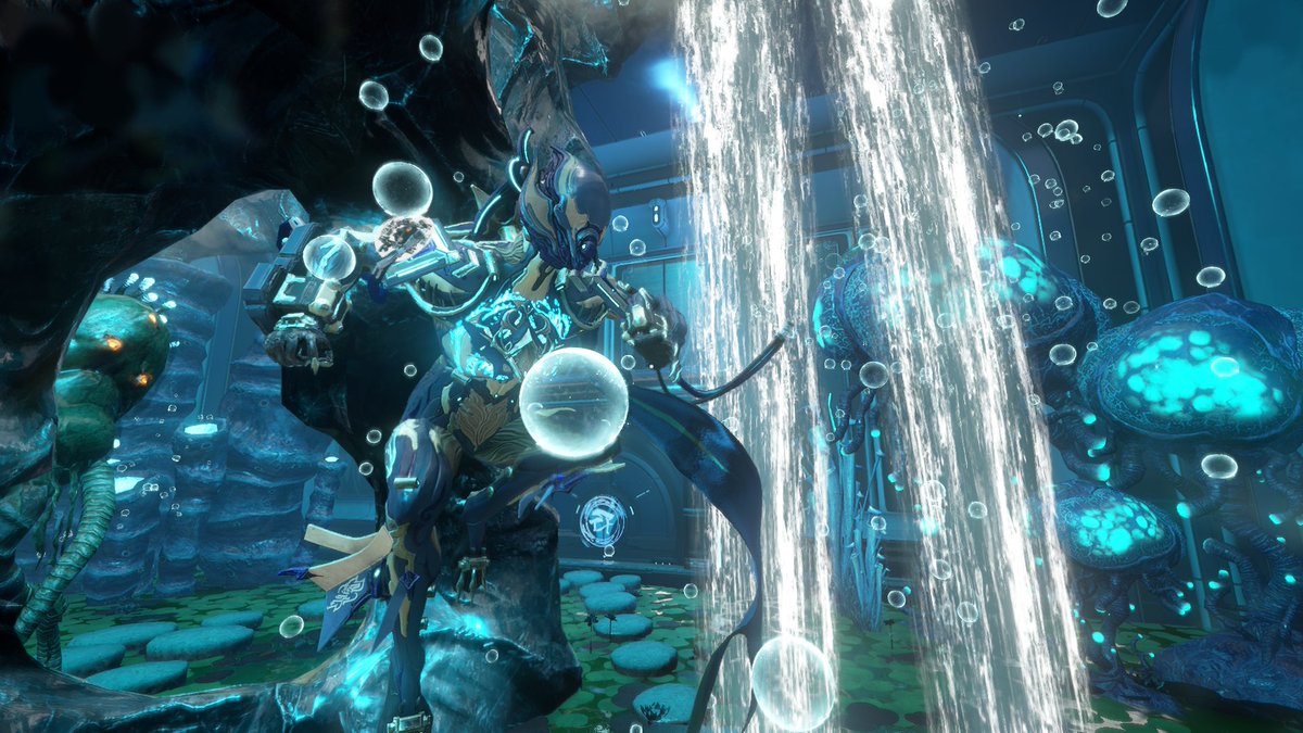 ClassicSilkyr's tweet photo. Hehe^^ Water Valk Time^^ I made an under-water themed room in our dojo ages ago^^ Saddly since I can't get #Captura here, The camera angles are kinda limited^^' #Warframe https://t.co/lqzatGFDYd