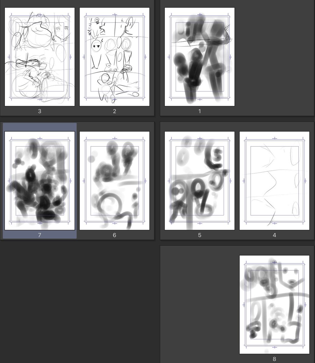 めっちゃ雑にネームもどき作ったら8pになっちゃった😢
ずっと場所同じだしポーズもほとんど変わらない。あとコマ割りがおだまさる先生っぽくないのもある。うーん 