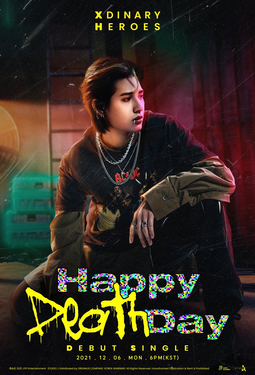 jypnation's tweet photo. Xdinary Heroes
Debut single
<Happy Death Day>

Extraordinary Teaser
#주연 #Jooyeon

2021.12.06 6PM (KST)

#XdinaryHeroes #엑스디너리히어로즈
#HappyDeathDay
#WE_ARE_ALL_HEROES
#JYP https://t.co/9VRaKuEkUL
