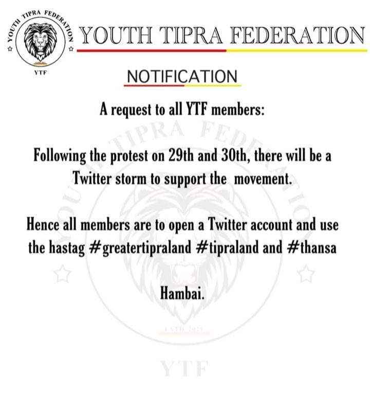 Spread the message ! Let the country know about our existence ! #greatertipraland #tipraland #thansa . Pls do share and spread the word 🙏