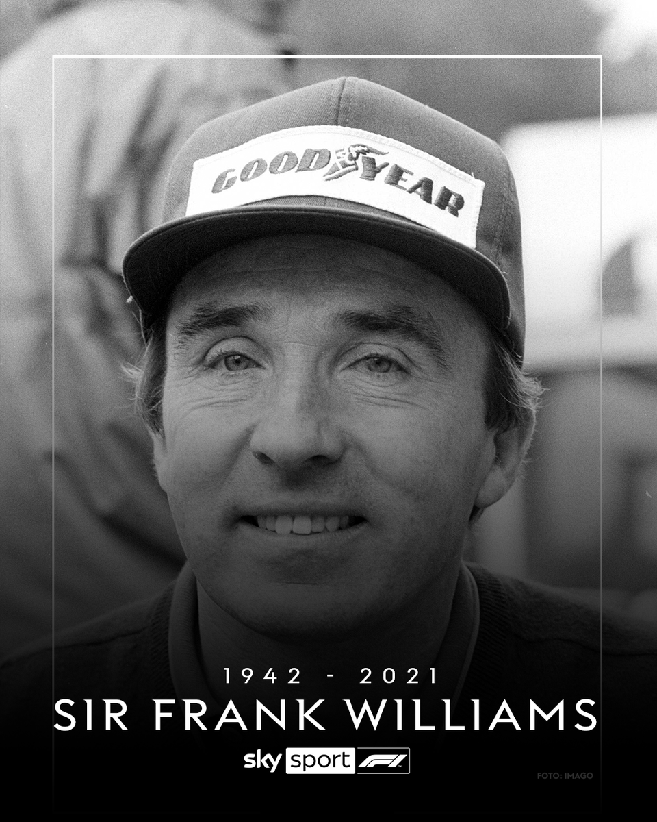 skysportformel1's tweet photo. Die Motorsport-Welt trauert um Sir Frank Williams.

#RIP https://t.co/eJG2NibeBr
