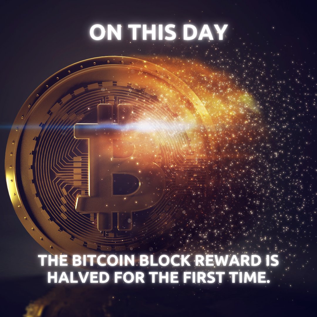 On this day, November 28 2012, the #Bitcoin block reward is halved for the first time! The first block reward size was 50 BTC. Were you mining back then?