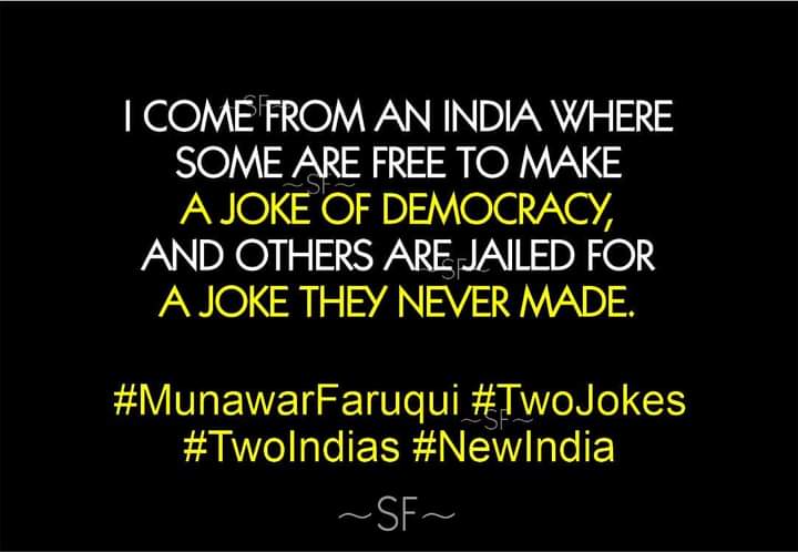 Taltos2020's tweet photo. TWO JOKES 😞
#MunawarFaruqui #TwoJokes #TwoIndias #NewIndia #SabYaadRakhaJayega https://t.co/K3cN6gd68k