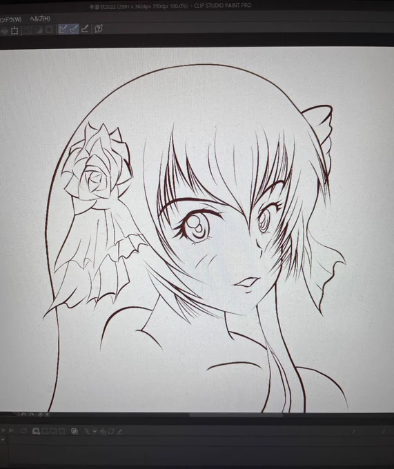 ペン入れ中…
俺ってペンが好きなので、逆にペンがうるさくなる傾向があるので今回は線の太さを細く色々調整してみようかな(≧∇≦) 