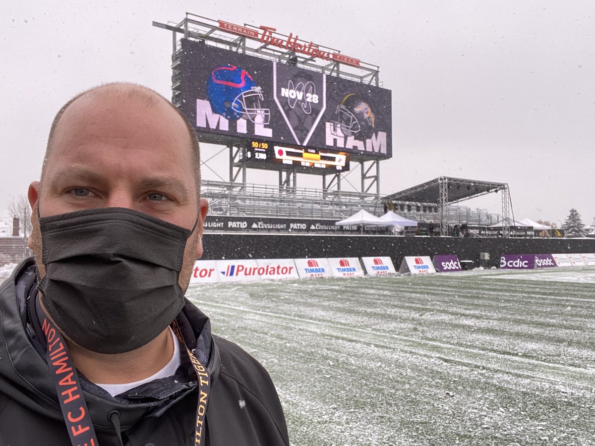 Great day for the #CFL Eastern Semi-Final at Tim Hortons Field. Dress warm all!