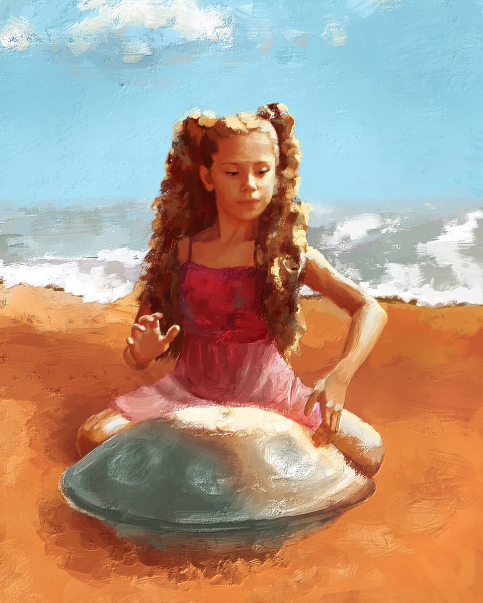 I'm constantly wondering how so? Light movements with the #stylus on the tablet - and here comes the nose, two more #strokes - burning eyes. How to put the sun in your hair? - light smear. The crease on the dress is a dark smear.
Yes, yes, just like that!))
