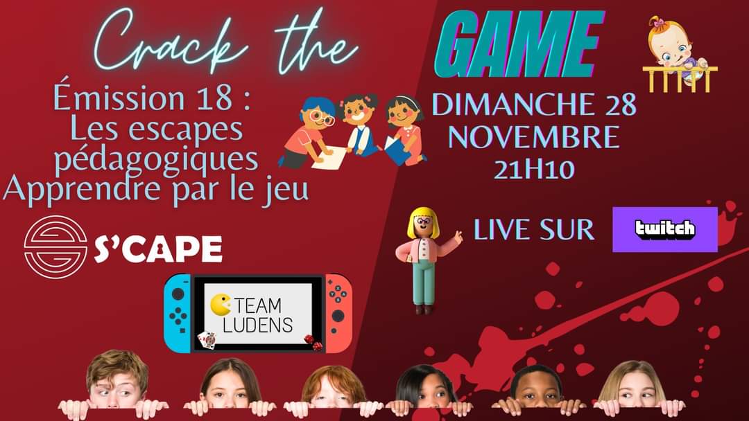 Ce soir, à partir de 21:00 en live ! 
Les #egpeda (#escapegame.s pédagogiques) avec <a href="/scapedu/">S'CAPE</a> et <a href="/TeamLudens/">🎲 Team Ludens 🎮</a>
Visio live proposé par <a href="/SEscapers/">Serial-escapers</a> et <a href="/EscapeGroom/">Escape Groom</a> 🥰

fb.me/e/2KsKh6Wov