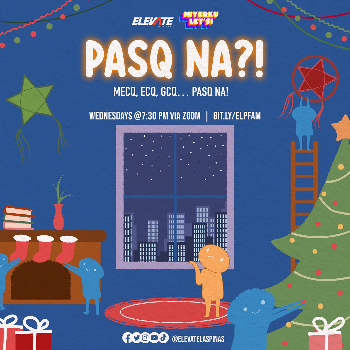 elevatelaspinas's tweet photo. ECQ, MECQ, GCQ.... PASQ NA?! 😱

Bilis ng oras, no?! 😳 As time passes by, some are losing the joy of celebrating Christmas... but what is the true essence and meaning of Christmas? 🎁 Is there any hope left? Sama-sama nating alamin ngayong PASQ NA! 🎄🥰

#ElevateLP #ELPPasqNa https://t.co/1ae5uCAmjG