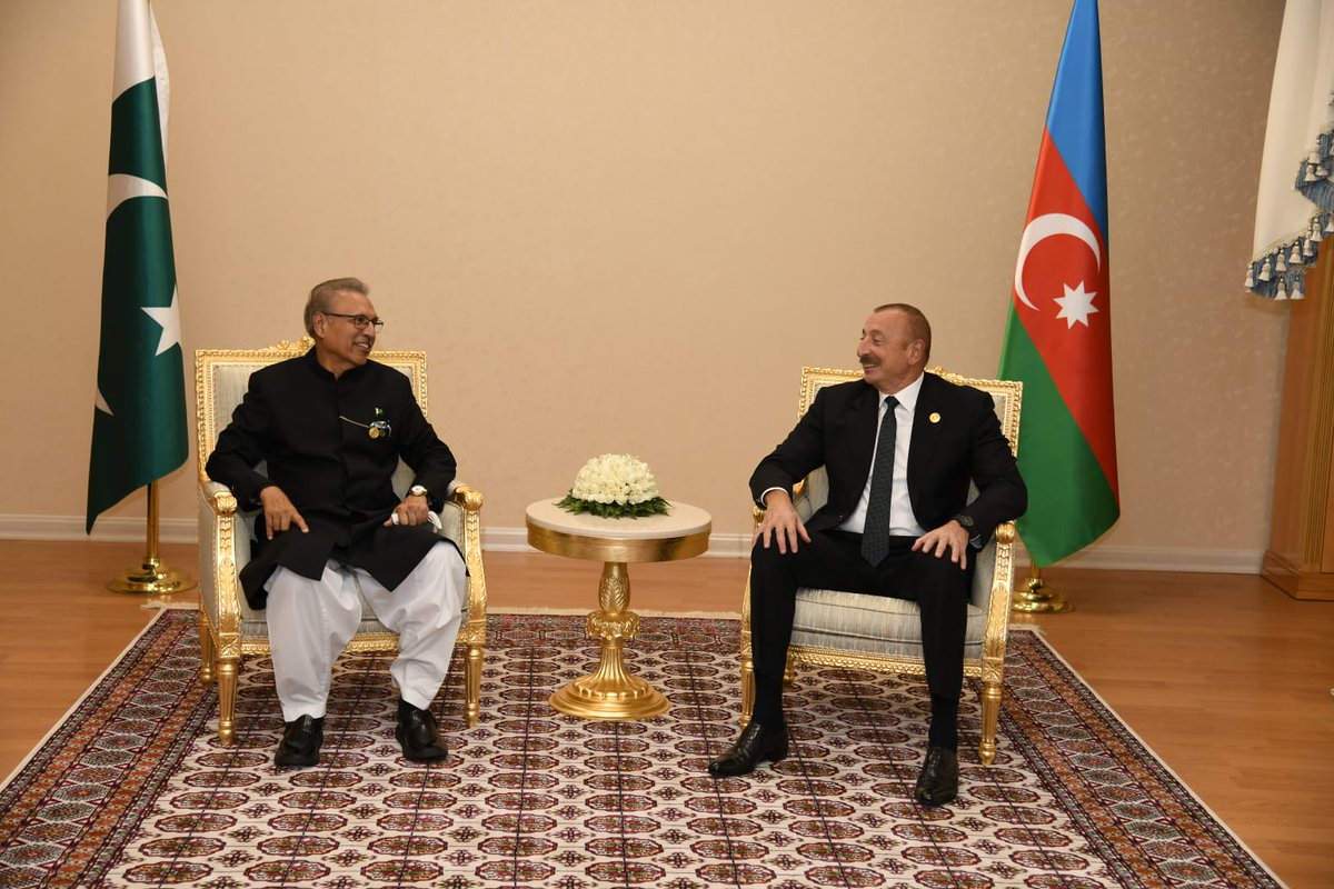 PresOfPakistan's tweet photo. President Dr. Arif Alvi meeting with President of #Azerbaijan, Ilham Aliyev, at Ashgabat.
#ECOSummit #PakInECO
@ArifAlvi @presidentaz https://t.co/mwgaA0agOB