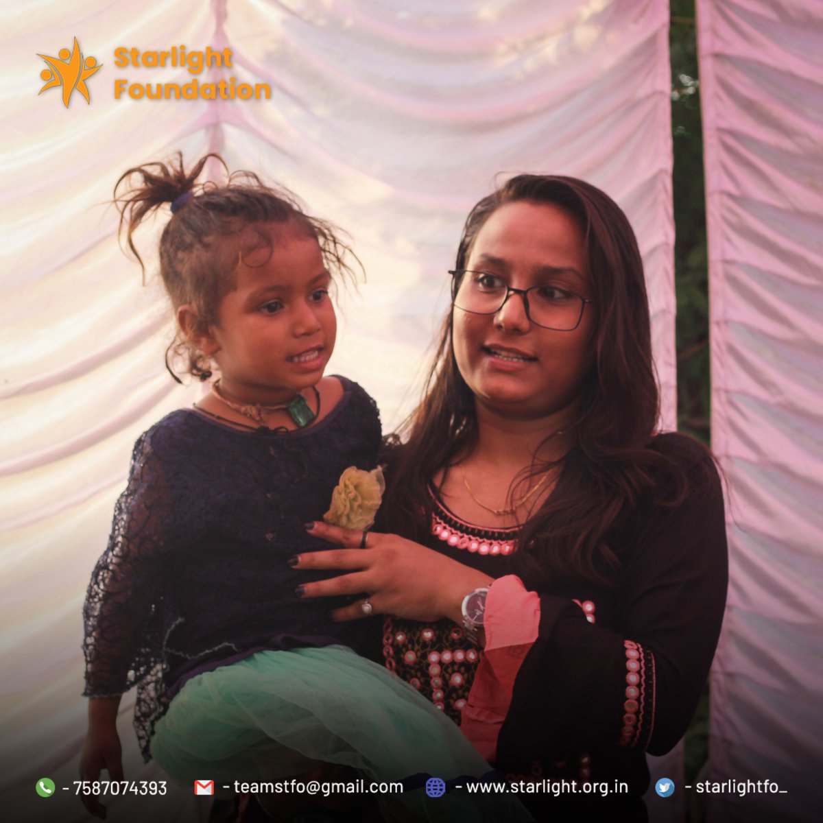 Starlightfo_'s tweet photo. To love and to be loved unconditionally is what our bond stands for 🧡❤🧡

#throwback #love #care #childhood #divyadiwali #ngo #ngoindia #witheverychild #enlightthedarkness #starlightfoundationindia https://t.co/95iTOxiPdE
