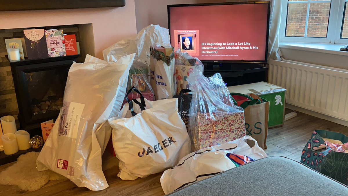 #Wreath has been made.
Decorations are down out of the loft.
First #Christmas in my own house.  
No one can stop me now.  
And so it begins… 
🏠🥰😍❤️🥳🎄🎁🎀