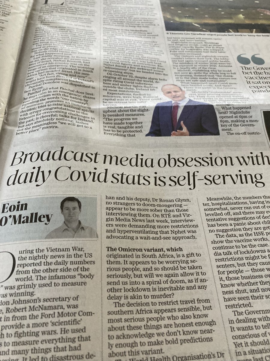JimmystaffordDJ's tweet photo. Kudos for @Independent_ie in allowing #ColinMurphy & @AnMailleach write these pieces. SO right, itโs become a media obsession for certain news journos, let alone Paul Reid, Colin Henry and others with their constant media appearances. #Covid https://t.co/u9lCprvNa2