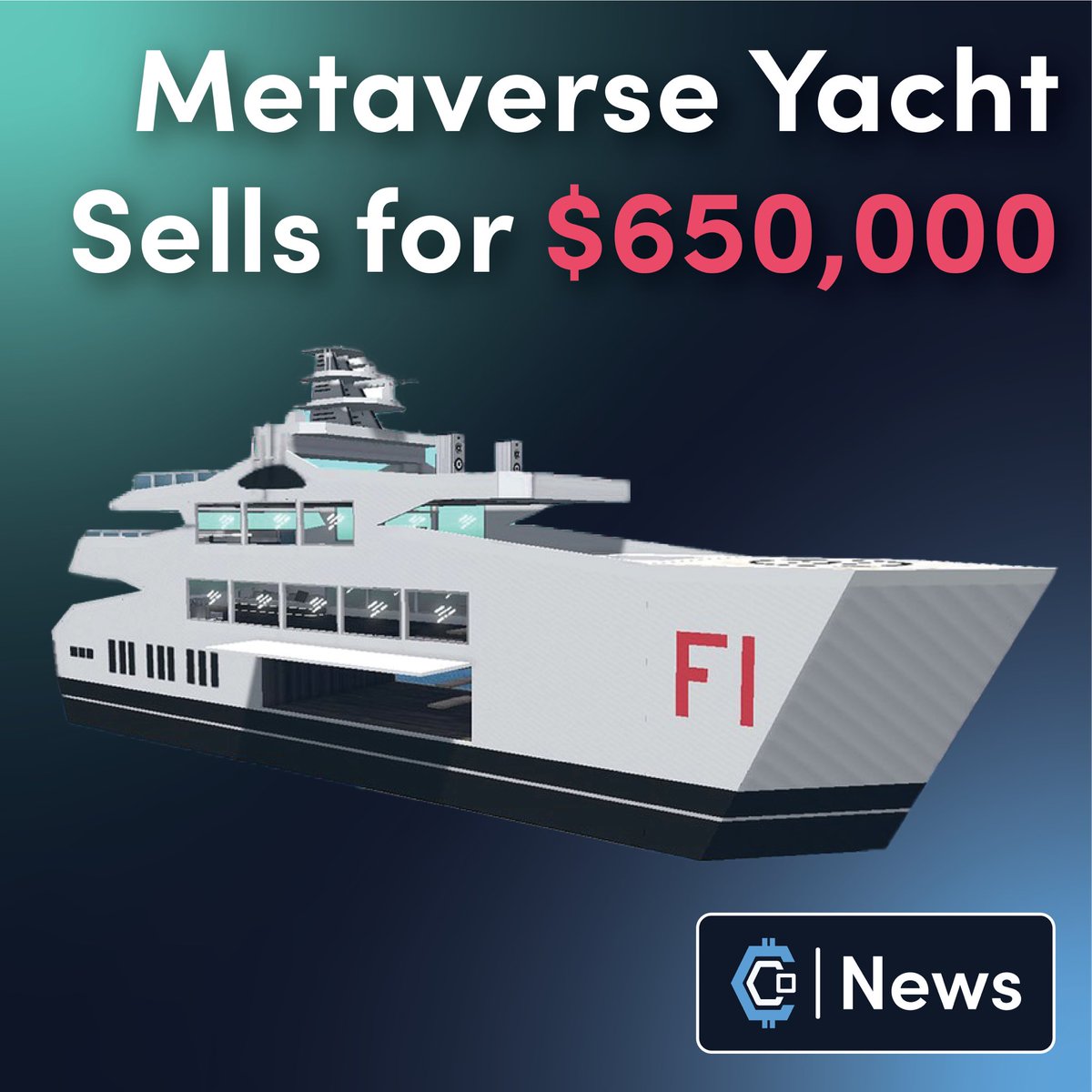 The Metaflower Super Mega Yacht sold for around $650,000 or 149 ether on The Sandbox. 

The Sandbox is a virtual world where players can build, own, and monetize their gaming experiences. 

#coinco #crypto #bitcoin #cryptocurrency #blockchain #btc #ethereum #Metaverse #money