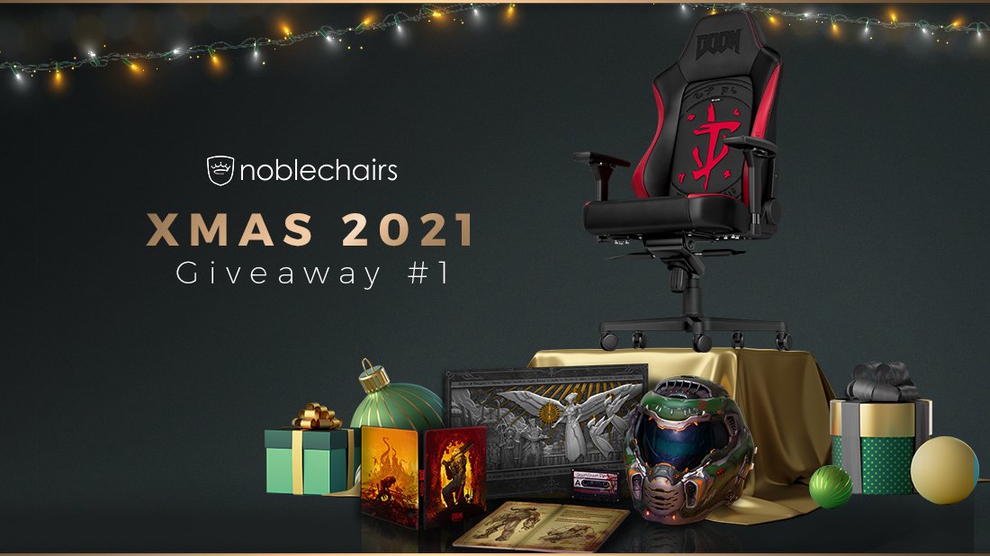 Winter is coming &amp; so are our #noblechairs #XMAS #Giveaways! ❄

We partnered up with <a href="/DOOM/">DOOM</a> to present you a warm welcome. 

Grab your chance to win a licensed #HERO #DOOM Special Edition as well as the official #Bethesda DOOM Collector's Edition. 🔥
➡ gleam.io/RLJ6M/noblecha…