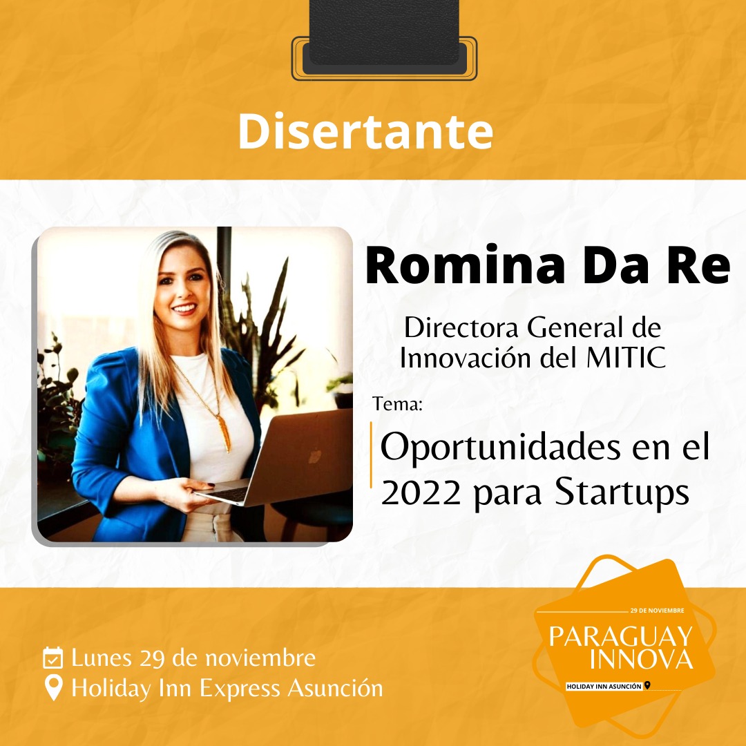 innovanews_'s tweet photo. Mañana lunes @romidare nos hablará de todo el potencial que existe para los emprendedores del ámbito tecnológico, desafíos que tiene en el área nuestro país. 🔝
⌛Este lunes 29/11 en el @holidayinnpy, de 15 a 20hs.
Reservá tu entrada https://t.co/5J84x7uzPb. #PYInnova
@Miticpy https://t.co/1wRINfYD8r