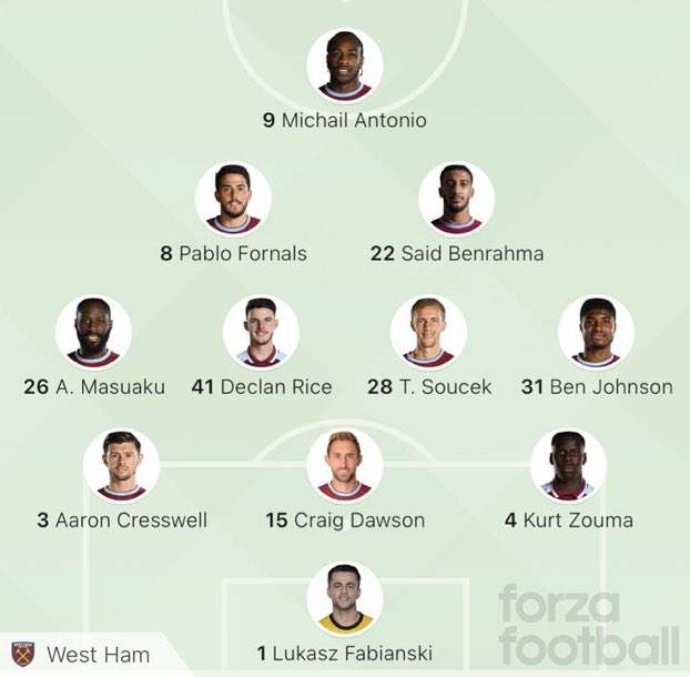 Festive looking formation from Moyes today.