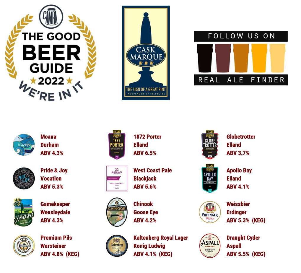 On the bar today!
Beer Board: bit.ly/2RnJlHA

#goodbeerguide <a href="/CAMRA_Official/">CAMRA</a> <a href="/caskmarque/">Cask Marque</a> <a href="/durhambrewery/">The Durham Brewery</a> <a href="/EllandBrewery/">Elland Brewery</a> <a href="/vocationbrewery/">Vocation Brewery</a> <a href="/Blackjackbeers/">Blackjack Brewing Co.</a> <a href="/hxcamra/">Hx& Calderdale CAMRA</a>
#RealAleFinder