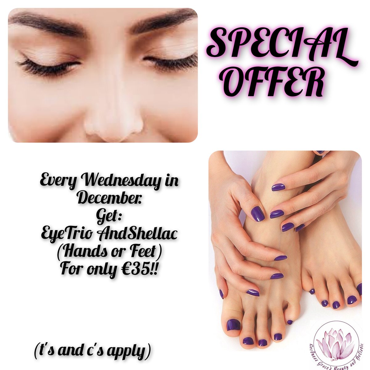 GoodnessGraces_'s tweet photo. Great news! I'm back open on Wednesdays for December! Soooo! I've introduced a weekly #SpecialOffer Patch testing is required 24hrs before wax+tint. No exceptions! Offer valid on Weds in Dec #GoodnessGraces_ #LouthChat #BeautySalon #Massage #SportsTherapist #Reflexology #Holistic https://t.co/XUkoZVl2m1