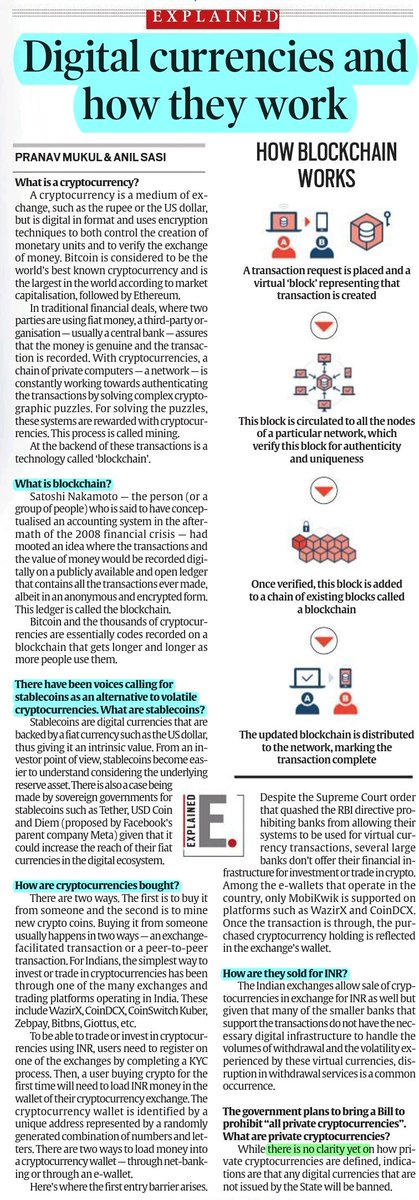 If you're a beginner in CSE prep and didn't understand previous article about Crypto currency ( shared y'day) then this article will help you to understand what is crypto currency from basic : it's origin &amp; Blockchain technology.

Very much to the point.

Source : IE