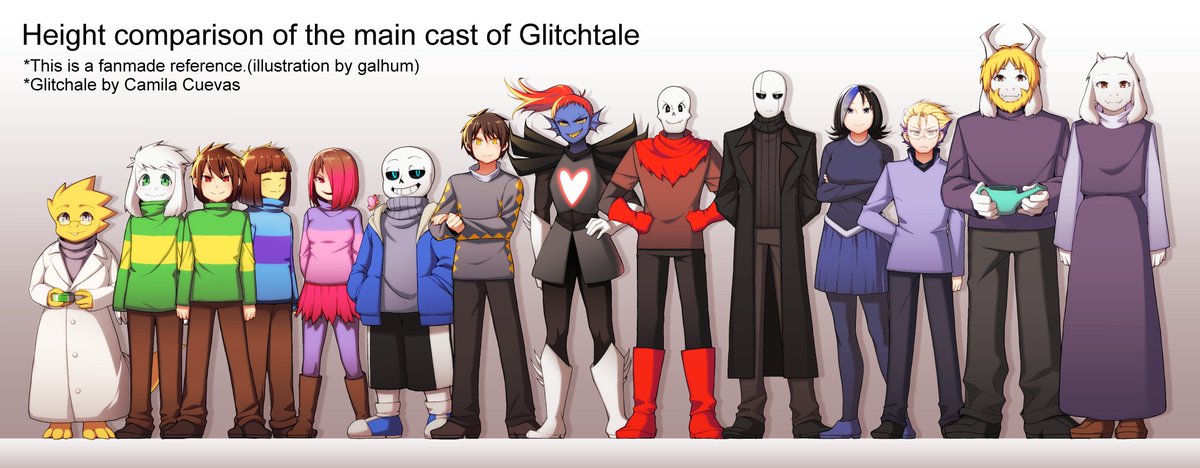 galhum55's tweet photo. I've finally finished Glitchtale's height comparison!
It was very difficult, but I'm really glad I got it into shape!
#glitchtale #Frisk #Chara #Asriel #Sans #Papyrus #Gaster #Undyne #Alphys #Asgore #Toriel #Bete #Ronan #Jessica #Rave https://t.co/mxVdTqBD0G