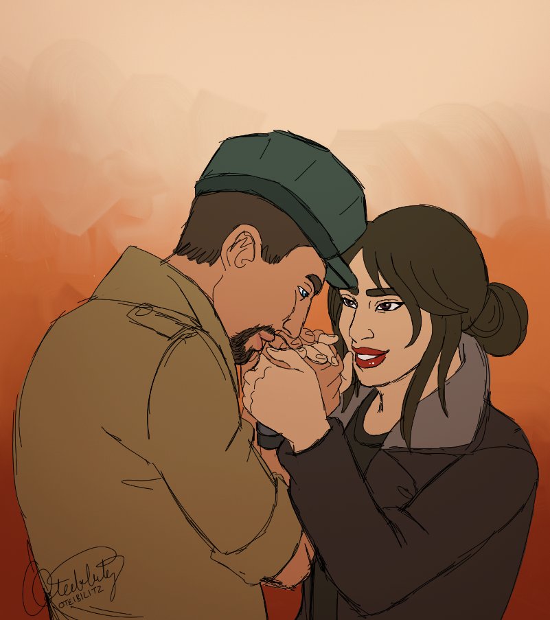 OtzDoesArt's tweet photo. Another weekend doing #sketchySaturday with my fellow @ArtistsOTA ! This was for #shippysaturday so enjoy the pairings! #fallout #maccready #deacon #butchdeloria https://t.co/lcCEvtKNBV