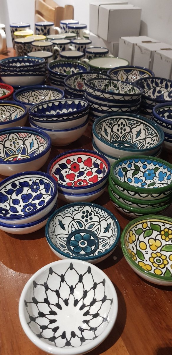CafePalestina's tweet photo. Beautiful Palestinian pottery and much more at the cafe or from https://t.co/BgXTz0dZX2 https://t.co/uwMEXATlg9