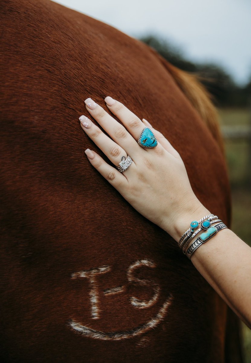 RockinTBarS's tweet photo. a girls favorite things in life; pretty turquoise &amp; a good horse🦋🦄
•
ring by us - this piece has sold but we can create another like it https://t.co/CO5UMtdyKv
