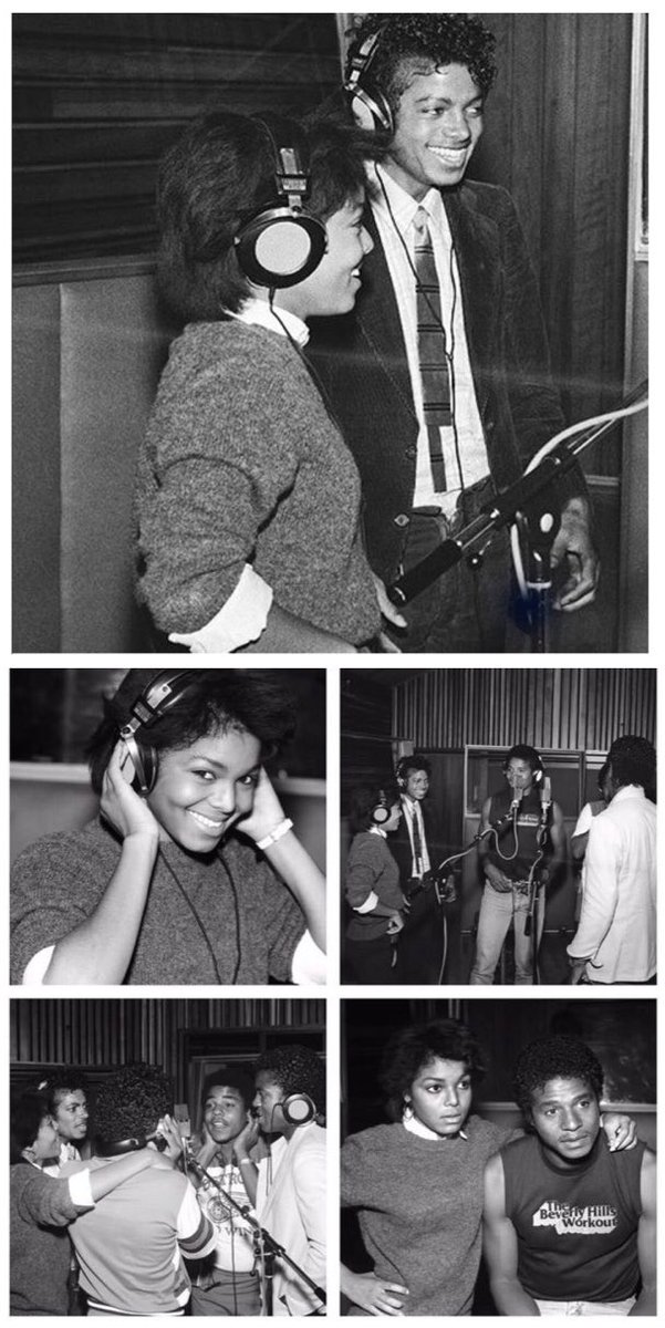 Rare photos of @JanetJackson  in the studio  with her brothers @michaeljackson  @titojackson @JermaineJackson  @JackieJackson5  @MarlonJackson95  recording her song Don’t Stand Another Chance for her 1984 Studio Album ( Dream Street ) ❤️