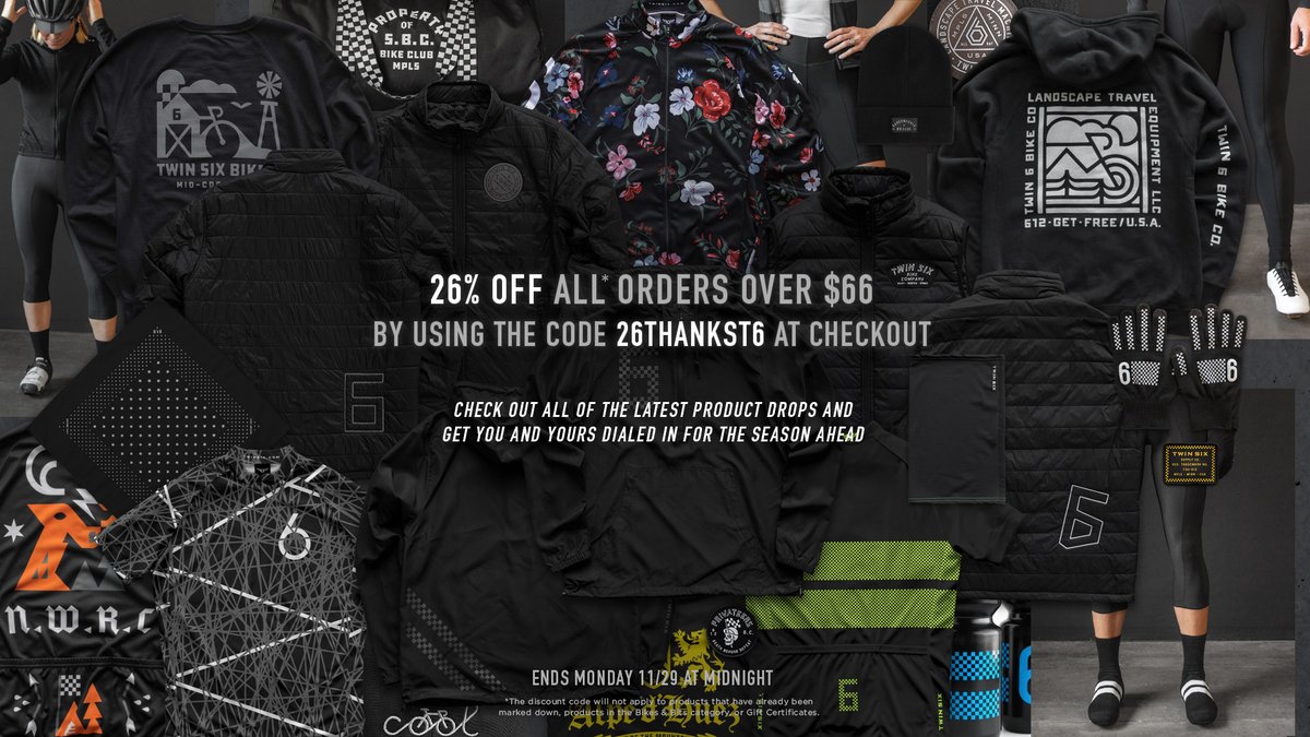 26% OFF all orders over $66 and free shipping on all orders over $36! twinsix.com