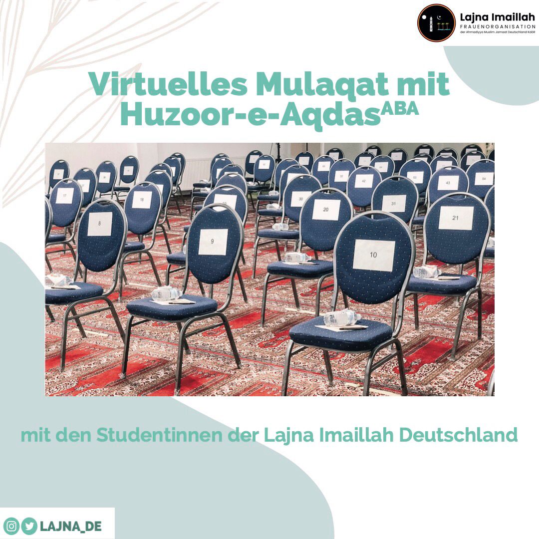 lajna_de's tweet photo. Alhamdulillah, heute fand die virtuelle Mulaqat der Studentinnen mit Huzoor-e Aqdas (ABA) statt.

#mulaqat #studentmeeting #lajnaimaillah #amsv https://t.co/KN8yIA6eTJ