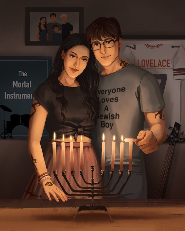 TMI_Source's tweet photo. Simon and Isabelle celebrate Hanukkah 🕎
Art by @taratjah
Source: @cassieclare's November newsletter. https://t.co/JnTjUGYFAY