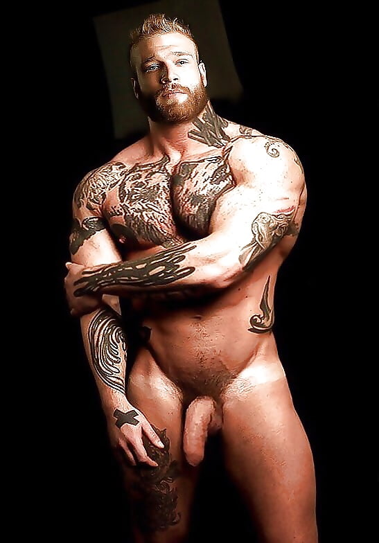 Vintage muscle gay tattoo