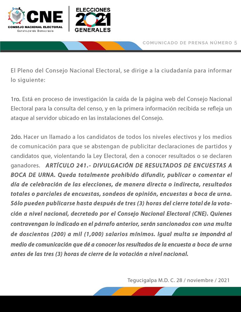 ProgIntl's tweet photo. BREAKING: The server of the National Electoral Council of Honduras (@CneHonduras) has been attacked.

The cyber attack – which has prevented voters from locating their polling station – threatens to suppress participation in today’s presidential election. https://t.co/EWgYw75sBP