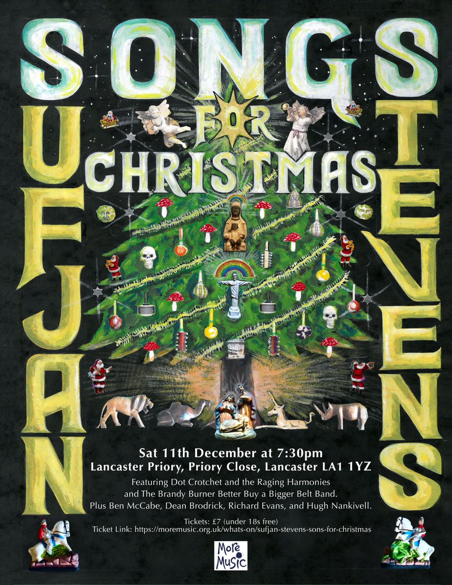 MoreMusic1's tweet photo. We're excited to be back at @LancasterPriory on Sat 11 December for Sufjan Stevens' Songs For Christmas!

Join us to hear (and sing along to) songs from pioneering singer songwriter Sufjan Stevens’ 10 Eps of Christmas Music.

Tickets:https://t.co/PQY5wEXAio https://t.co/oXh4YwAypA