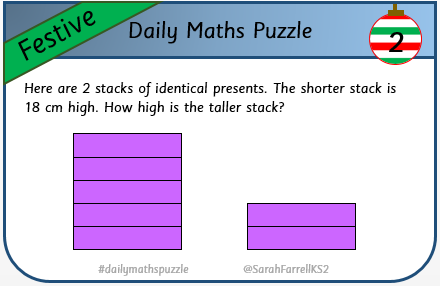 SarahFarrellKS2's tweet photo. #dailymathspuzzle #edutwitter #festivemaths https://t.co/qyTpggz3iM