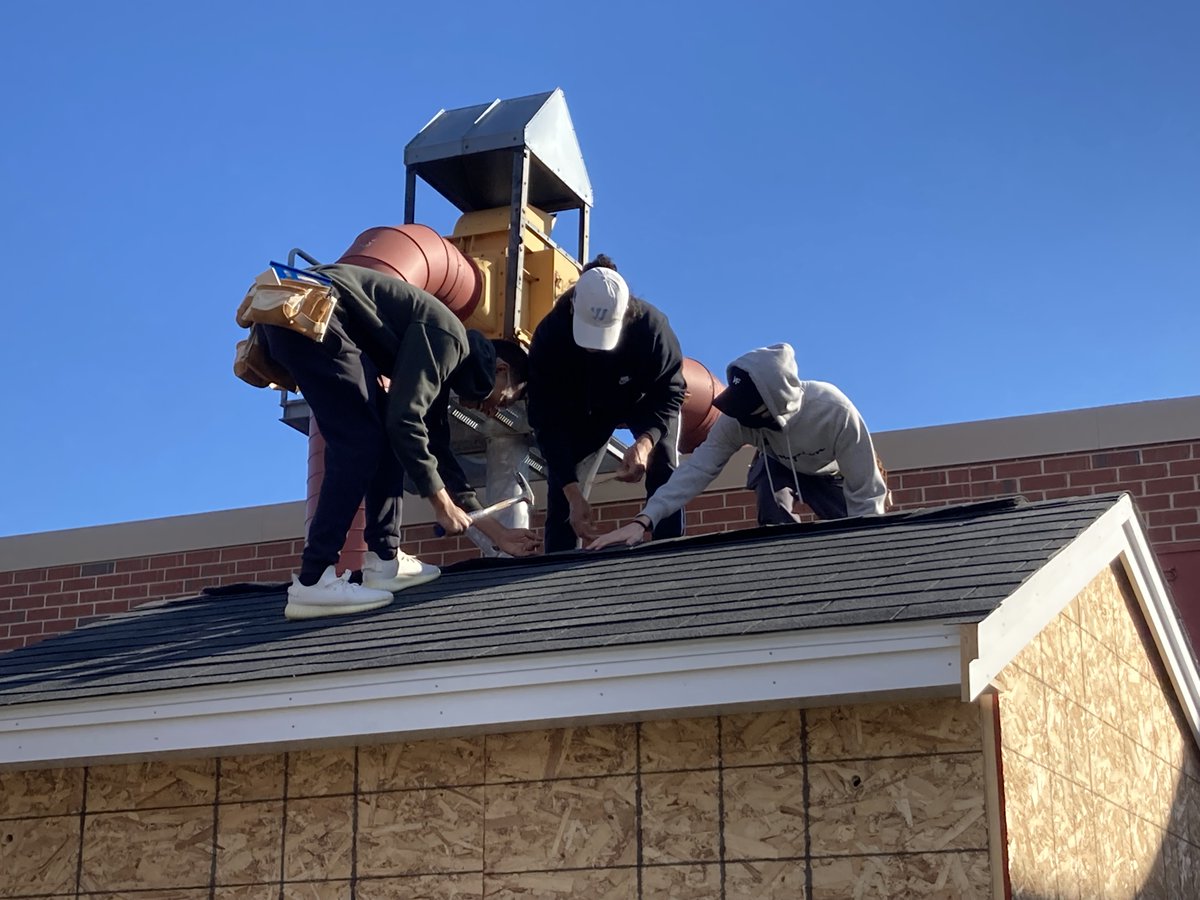 NashuaTC's tweet photo. Check out the photos of our Construction Technology program constructing a shed for Mount Pleasant St. Elementary School for playground storage. They will be building another one for Main Dunstable School this year for their playground equipment as well. https://t.co/ziRsMU89B4