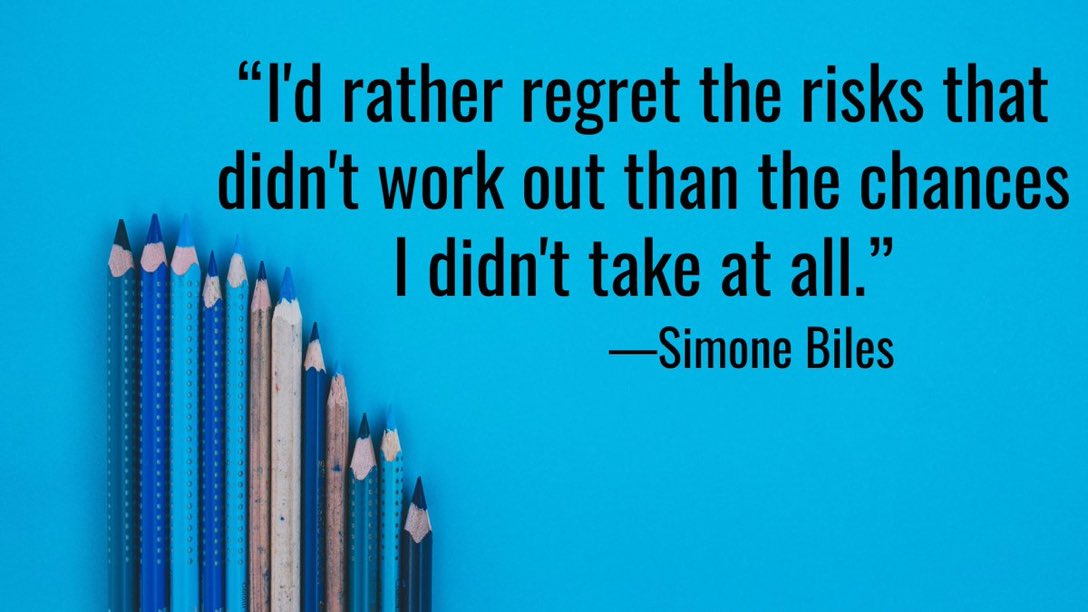 dreamteam1st's tweet photo. Powerful words! Risk taking is an important part of us as learners and teachers! #growingtogether #ed527 https://t.co/SQW81di0kD