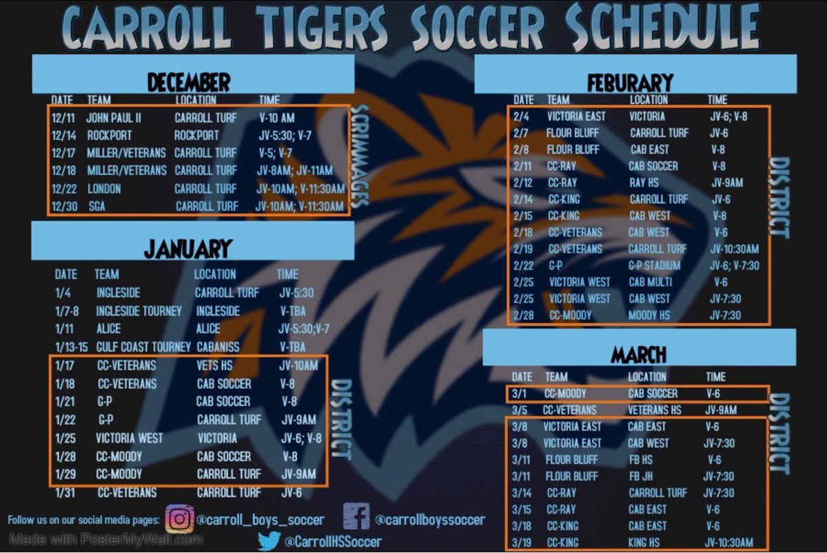 Carroll Tigers Boys Soccer tweet media